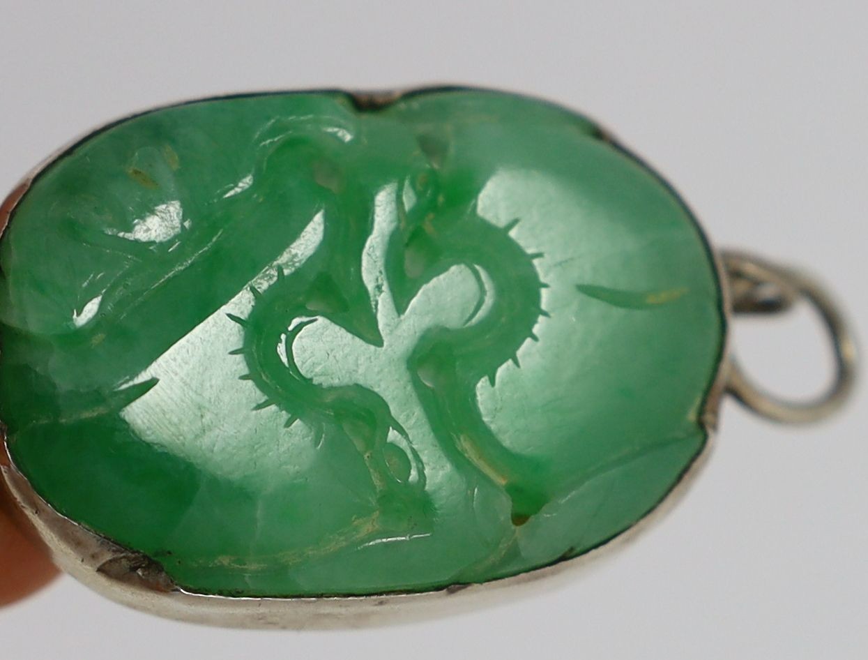 A Chinese jadeite pendant, Pendant 3.4 cm